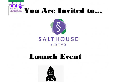 Image reads "WAVE You are invited to SALTHOUSE SISTAS Launch Event"